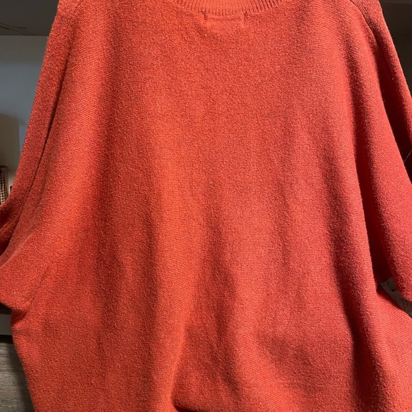 Fall hued pumpkin rust orange heathered mock neck slouchy loose fit sweater s/m - Picture 3 of 7